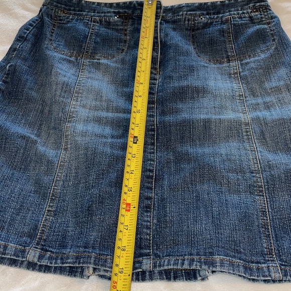 Ann Taylor Loft Stretch Denim Mini Skirt With Hidden Pockets & Pleats Size 8 - Picture 6 of 8